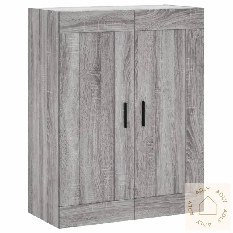 Highboard Grå Sonoma 69,5X34X180 Cm Konstruert Tre