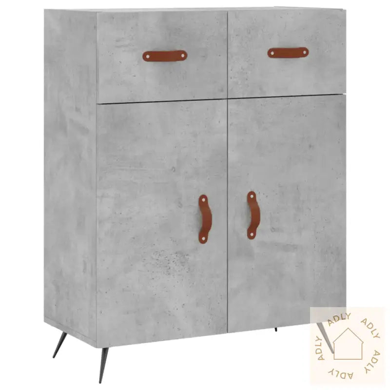 Highboard Betonggrå 69,5X34X180 Cm Konstruert Tre