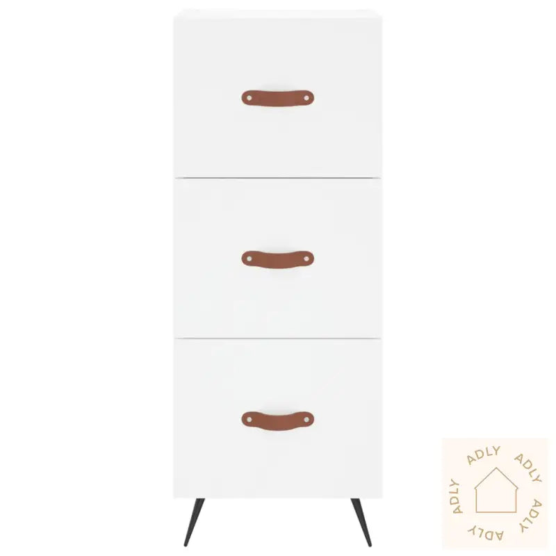 Highboard Hvit 34,5X34X180 Cm Konstruert Tre