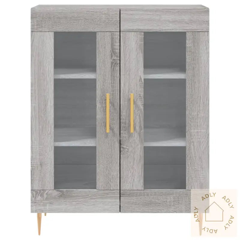 Highboard Grå Sonoma 69,5X34X180 Cm Konstruert Tre