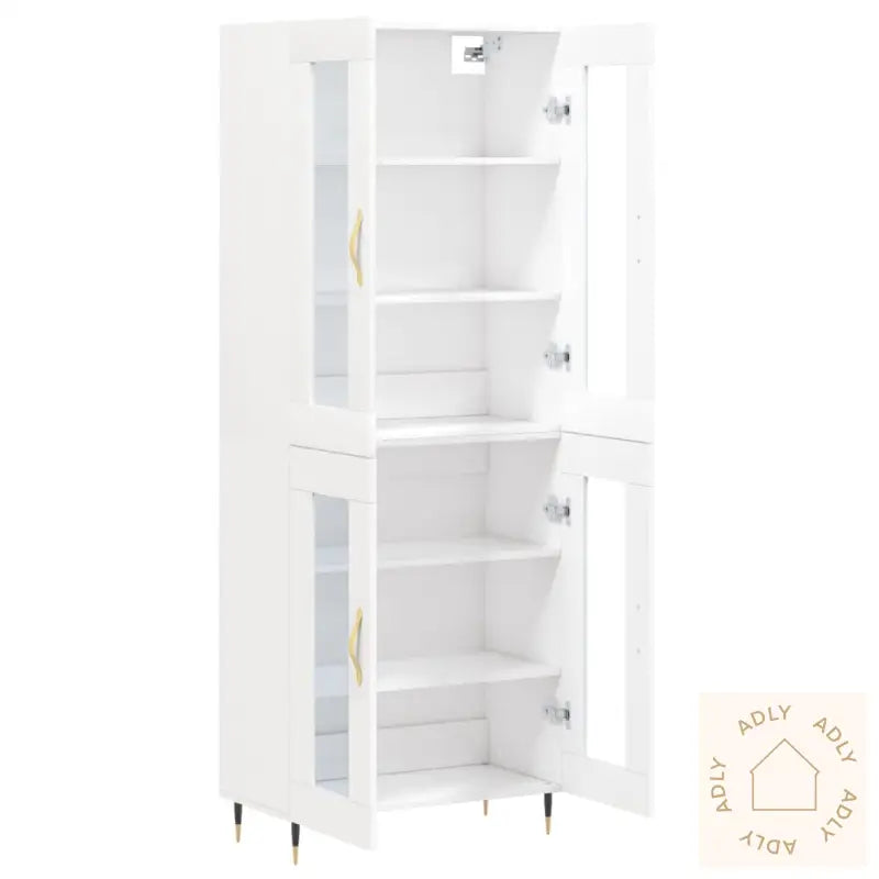 Highboard Hvit 69,5X34X180 Cm Konstruert Tre