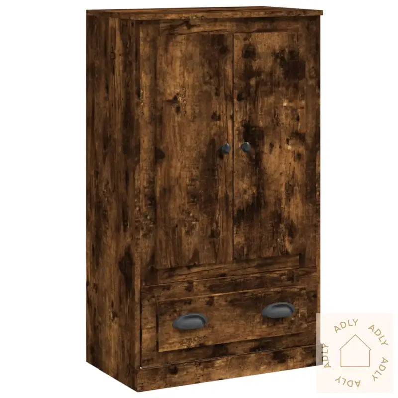 Highboard Røkt Eik 60X35,5X103,5 Cm Konstruert Tre