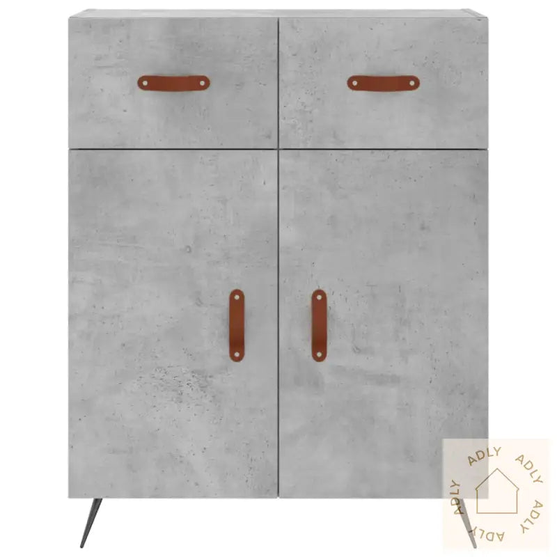 Highboard Betonggrå 69,5X34X180 Cm Konstruert Tre