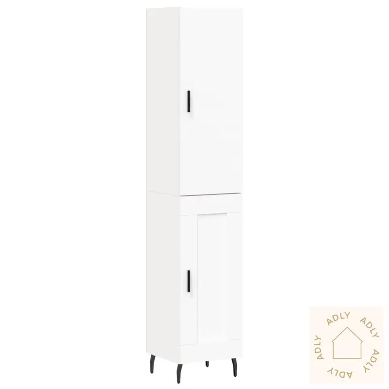 Highboard Hvit 34,5X34X180 Cm Konstruert Tre