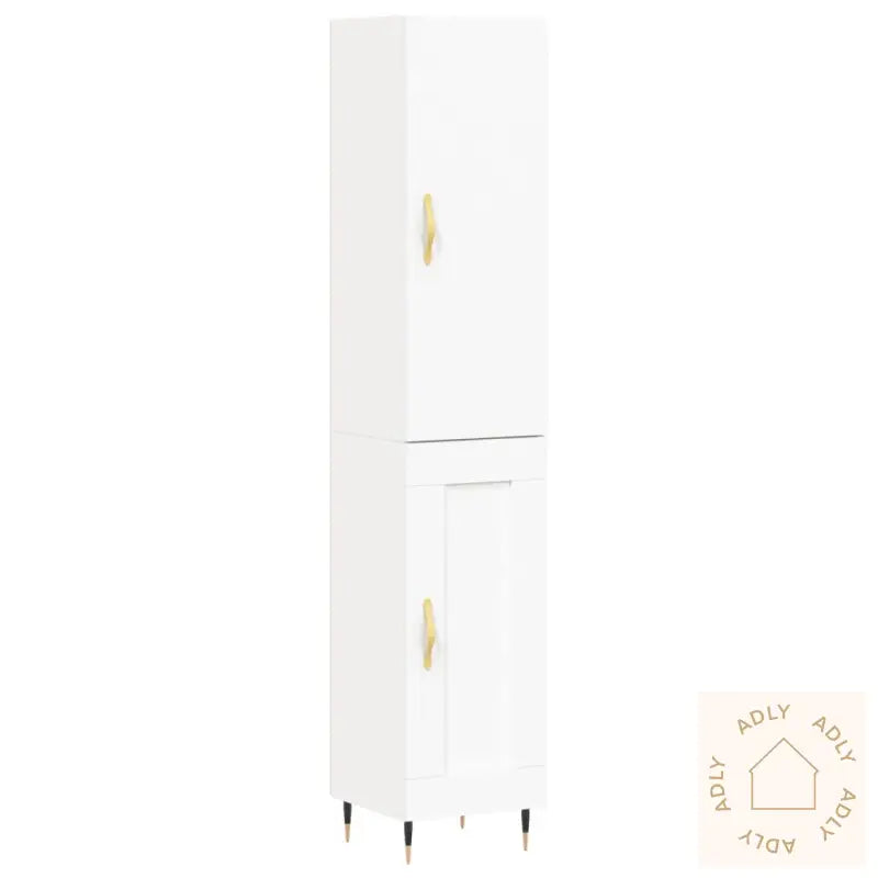 Highboard Hvit 34,5X34X180 Cm Konstruert Tre