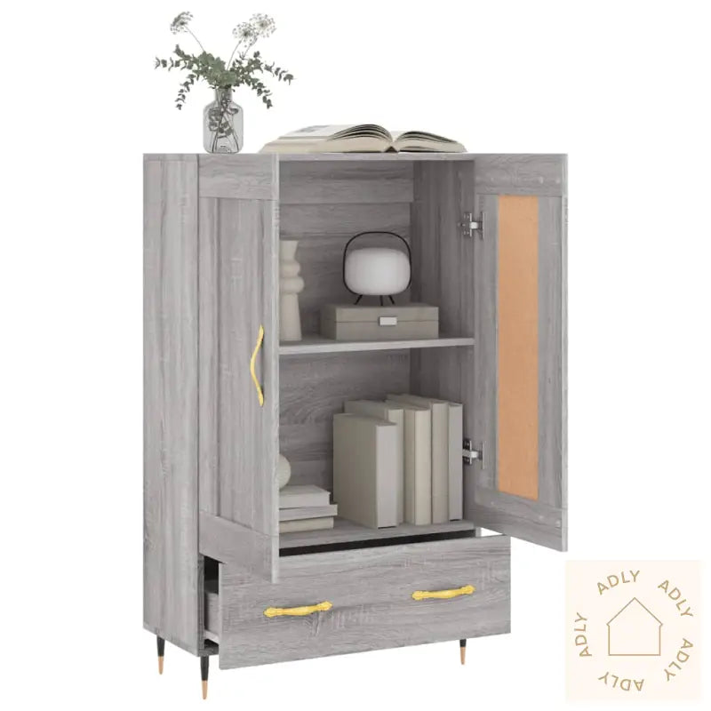 Highboard Grå Sonoma 69,5X31X115 Cm Konstruert Tre