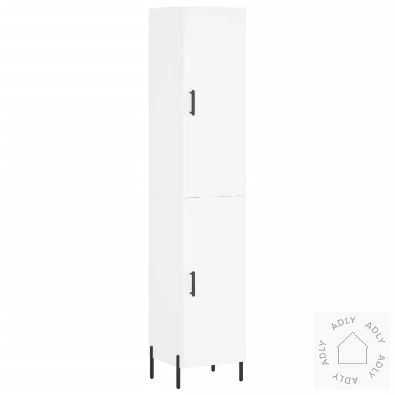 Highboard Hvit 34,5X34X180 Cm Konstruert Tre
