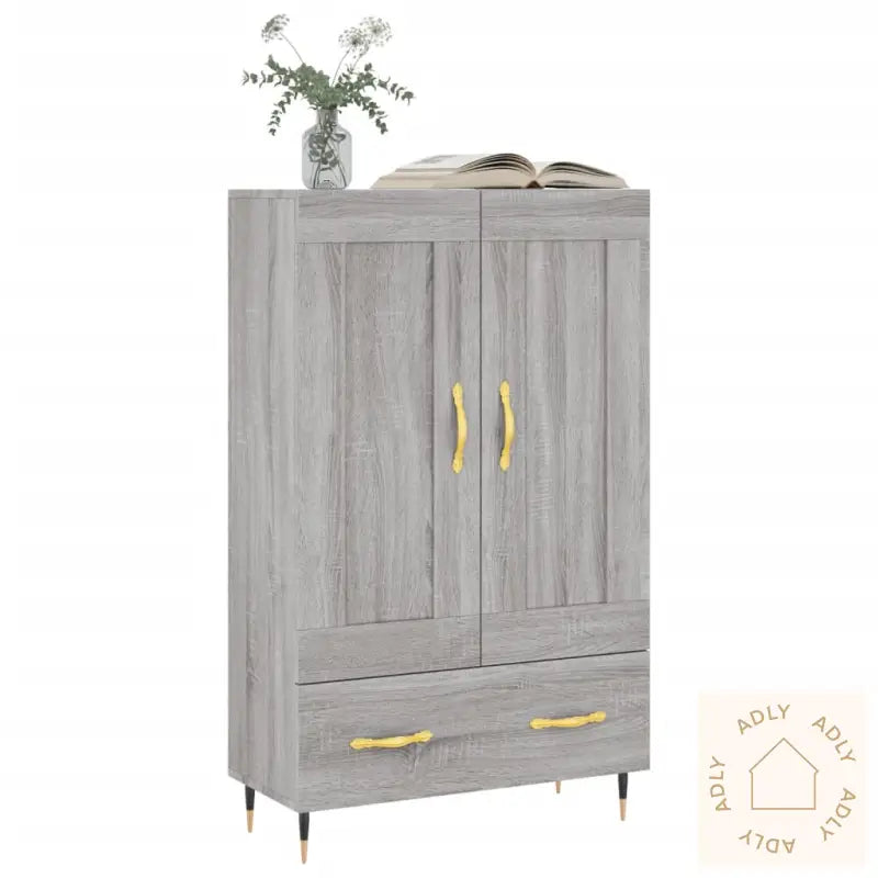 Highboard Grå Sonoma 69,5X31X115 Cm Konstruert Tre