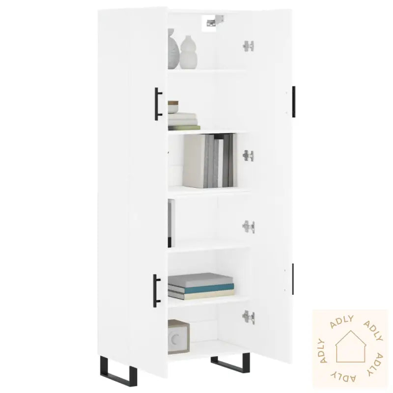 Highboard Hvit 69,5X34X180 Cm Konstruert Tre