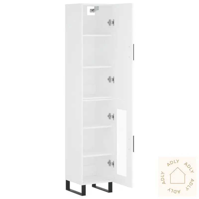 Highboard Hvit 34,5X34X180 Cm Konstruert Tre