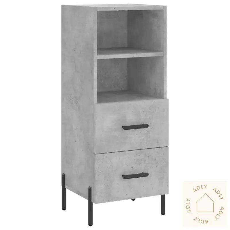 Highboard Betonggrå 34,5X34X180 Cm Konstruert Tre