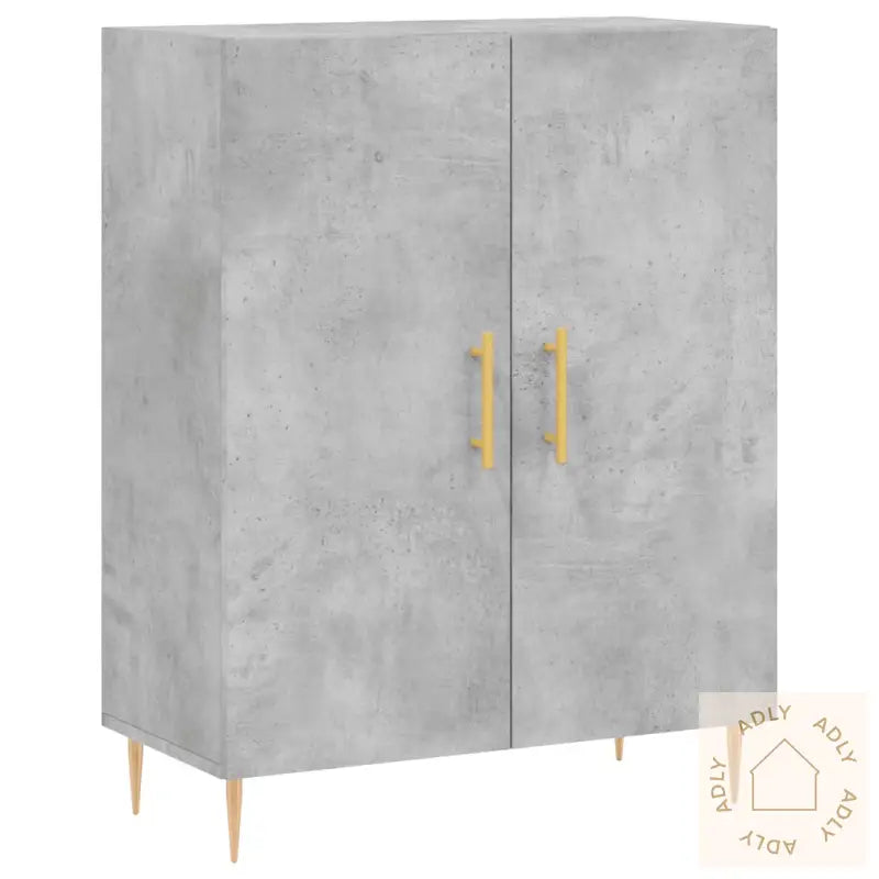Highboard Betonggrå 69,5X34X180 Cm Konstruert Tre