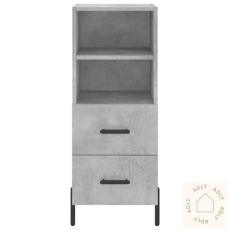 Highboard Betonggrå 34,5X34X180 Cm Konstruert Tre