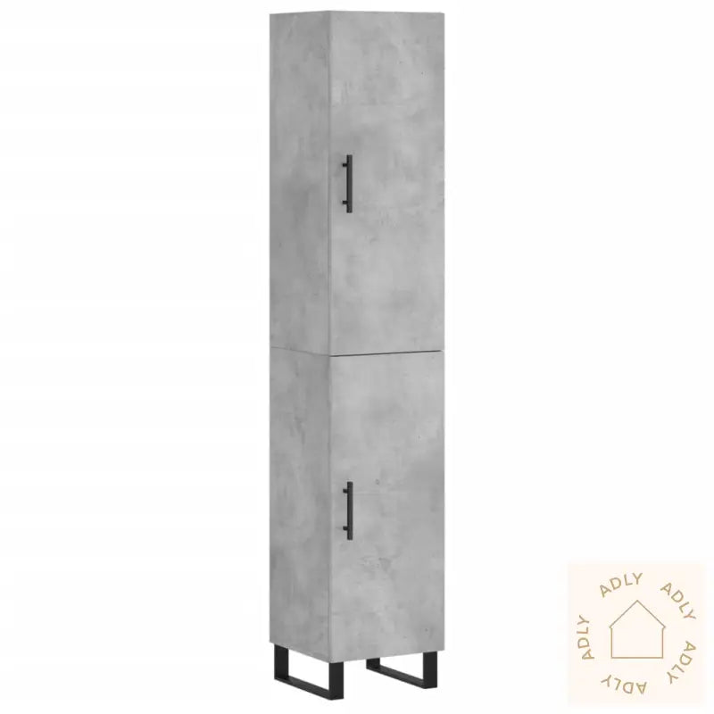 Highboard Betonggrå 34,5X34X180 Cm Konstruert Tre