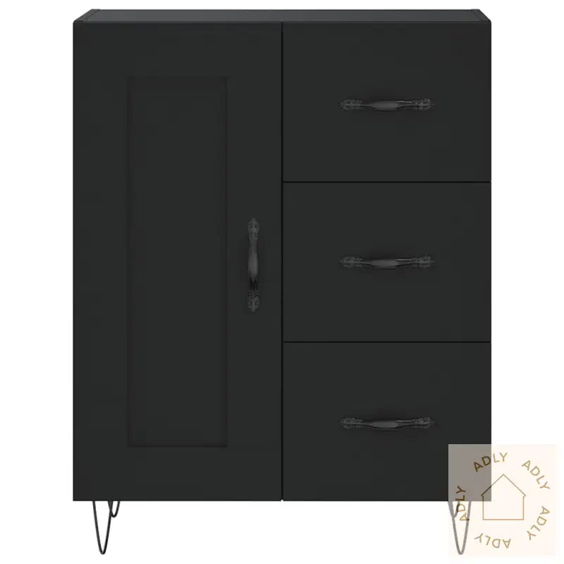 Highboard Svart 69,5X34X180 Cm Konstruert Tre