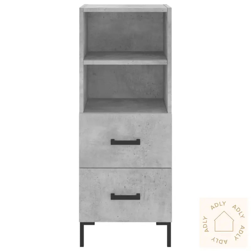 Highboard Betonggrå 34,5X34X180 Cm Konstruert Tre
