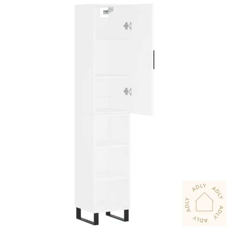 Highboard Hvit 34,5X34X180 Cm Konstruert Tre