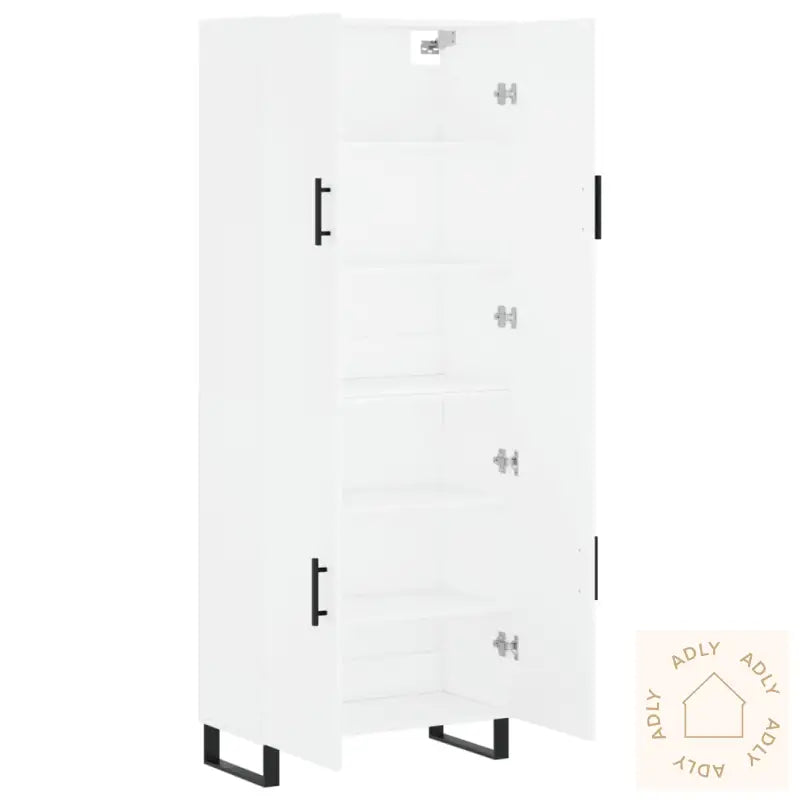 Highboard Hvit 69,5X34X180 Cm Konstruert Tre