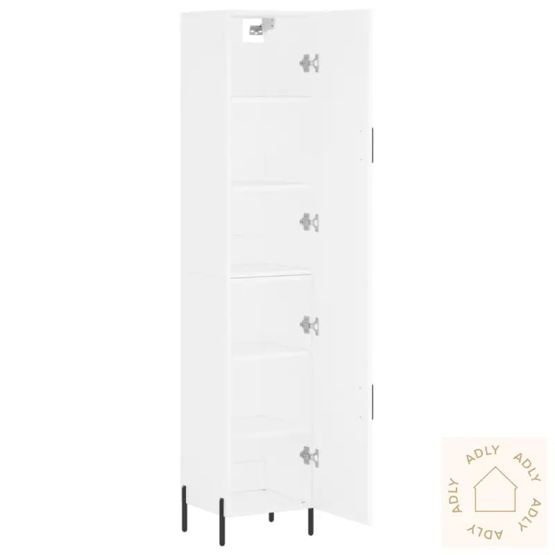 Highboard Hvit 34,5X34X180 Cm Konstruert Tre
