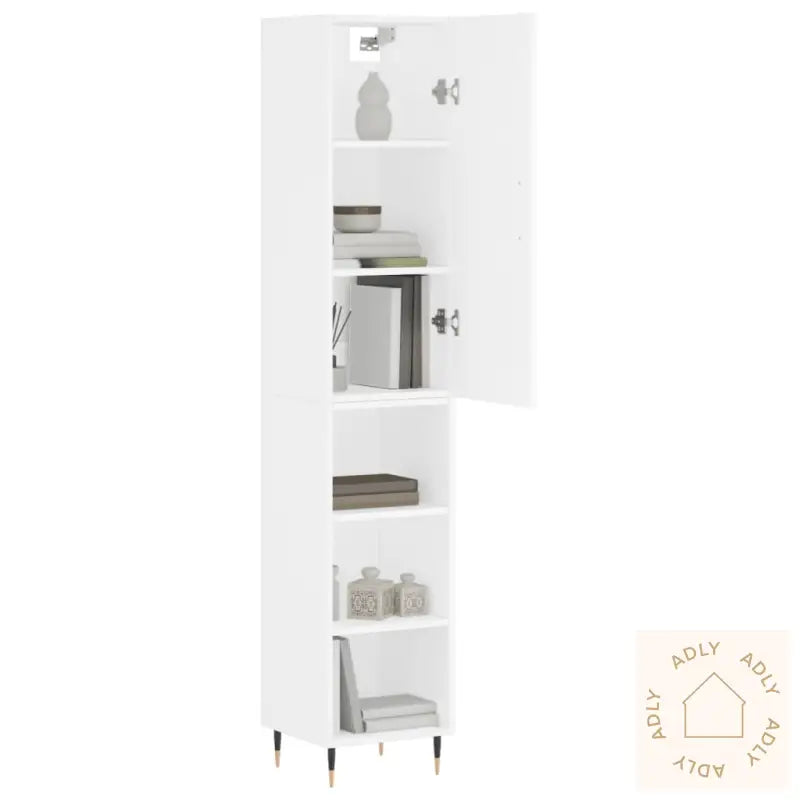 Highboard Hvit 34,5X34X180 Cm Konstruert Tre