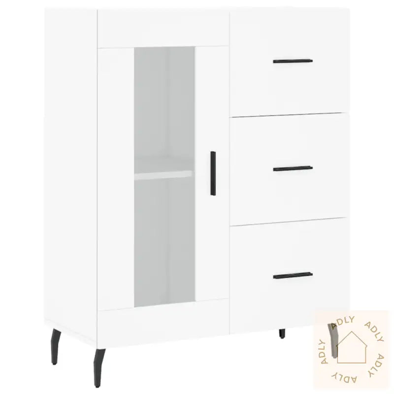 Highboard Hvit 69,5X34X180 Cm Konstruert Tre