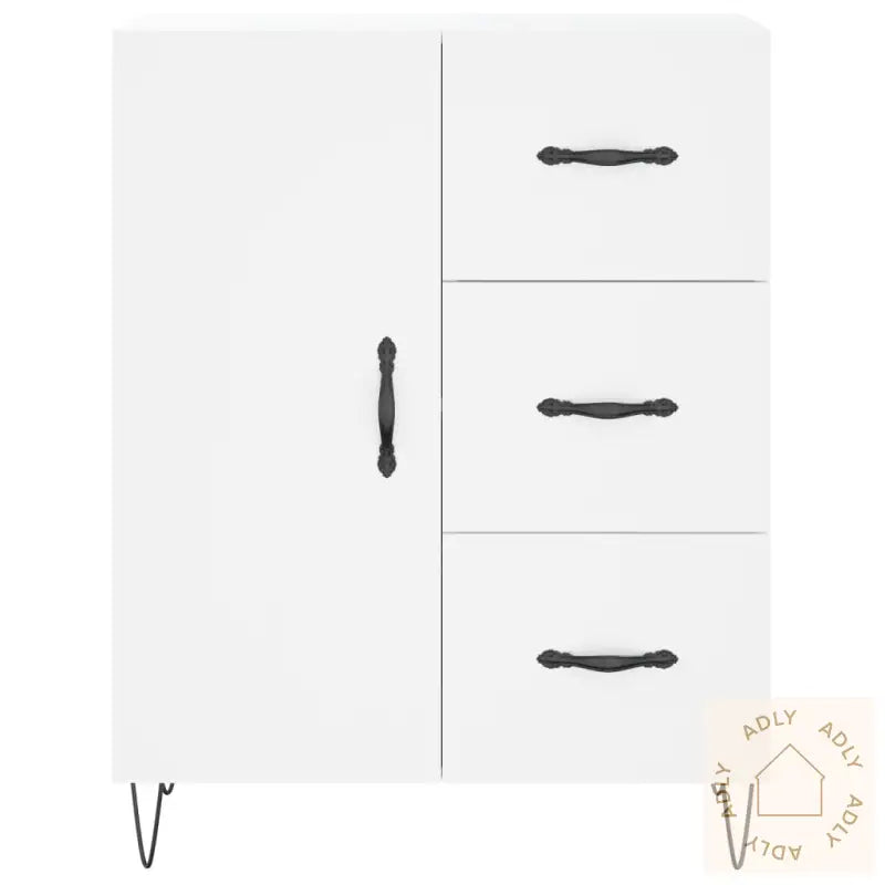 Highboard Hvit 69,5X34X180 Cm Konstruert Tre