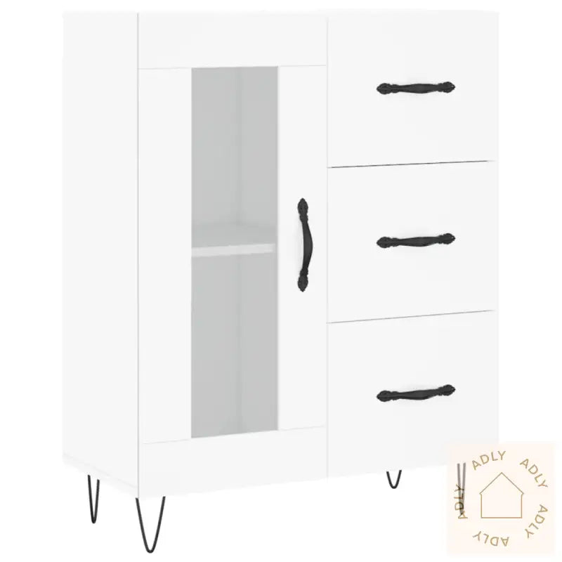 Highboard Hvit 69,5X34X180 Cm Konstruert Tre