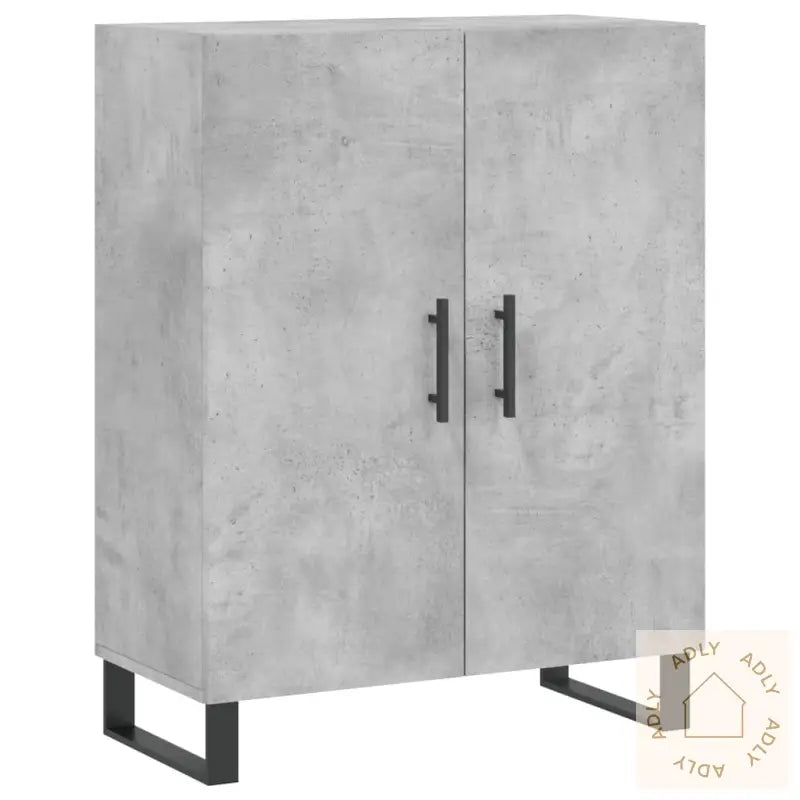 Highboard Betonggrå 69,5X34X180 Cm Konstruert Tre