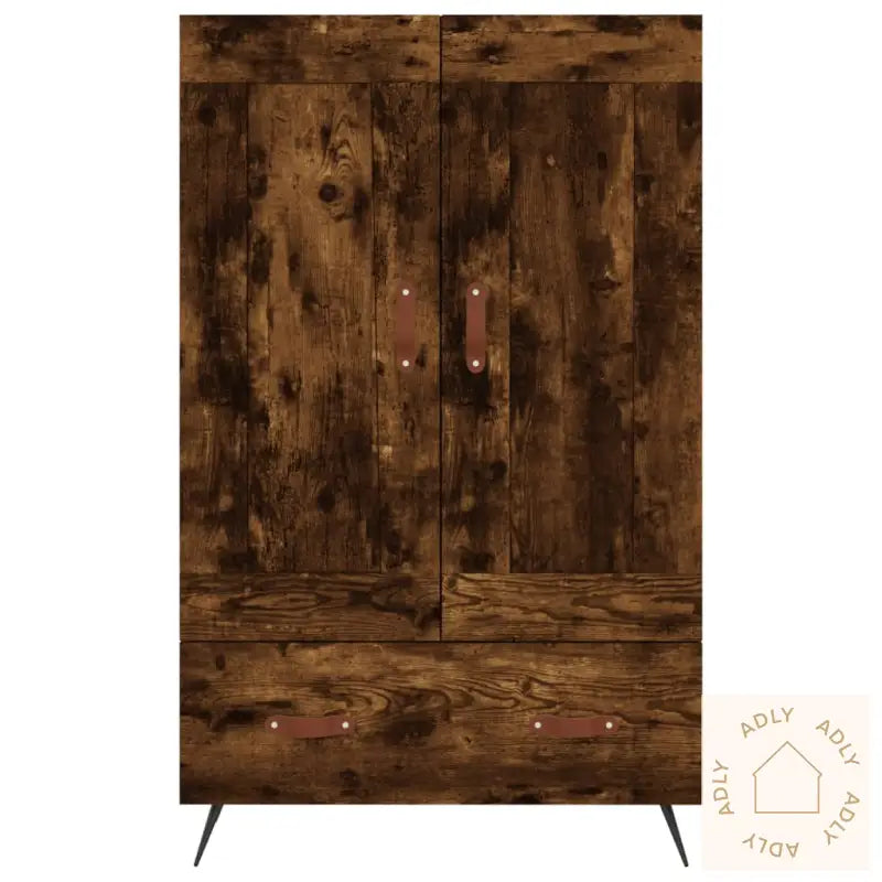 Highboard Røkt Eik 69,5X31X115 Cm Konstruert Tre