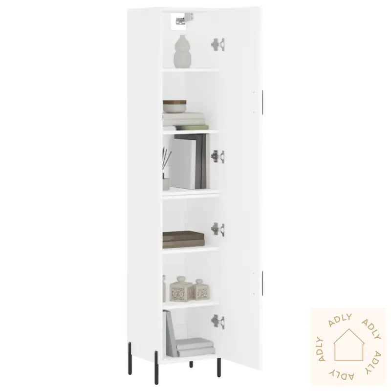 Highboard Hvit 34,5X34X180 Cm Konstruert Tre