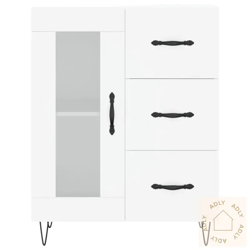 Highboard Hvit 69,5X34X180 Cm Konstruert Tre