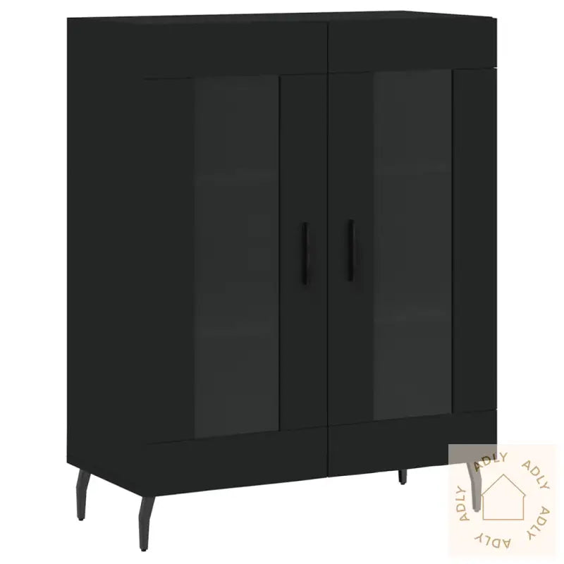 Highboard Svart 69,5X34X180 Cm Konstruert Tre