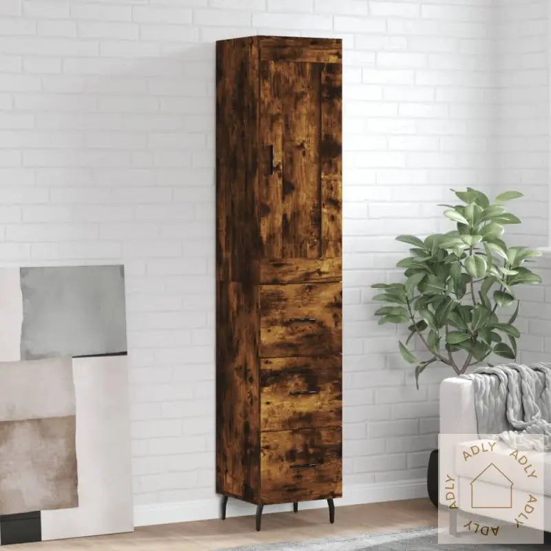 Highboard 34,5X34X180 Cm Konstruert Tre