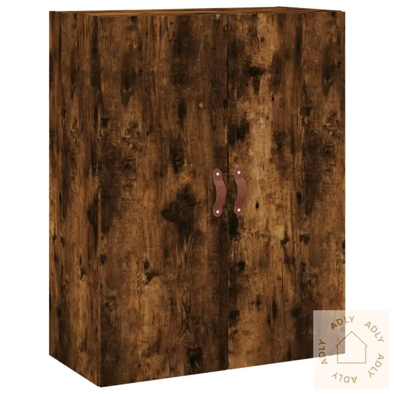 Highboard Røkt Eik 69,5X34X180 Cm Konstruert Tre