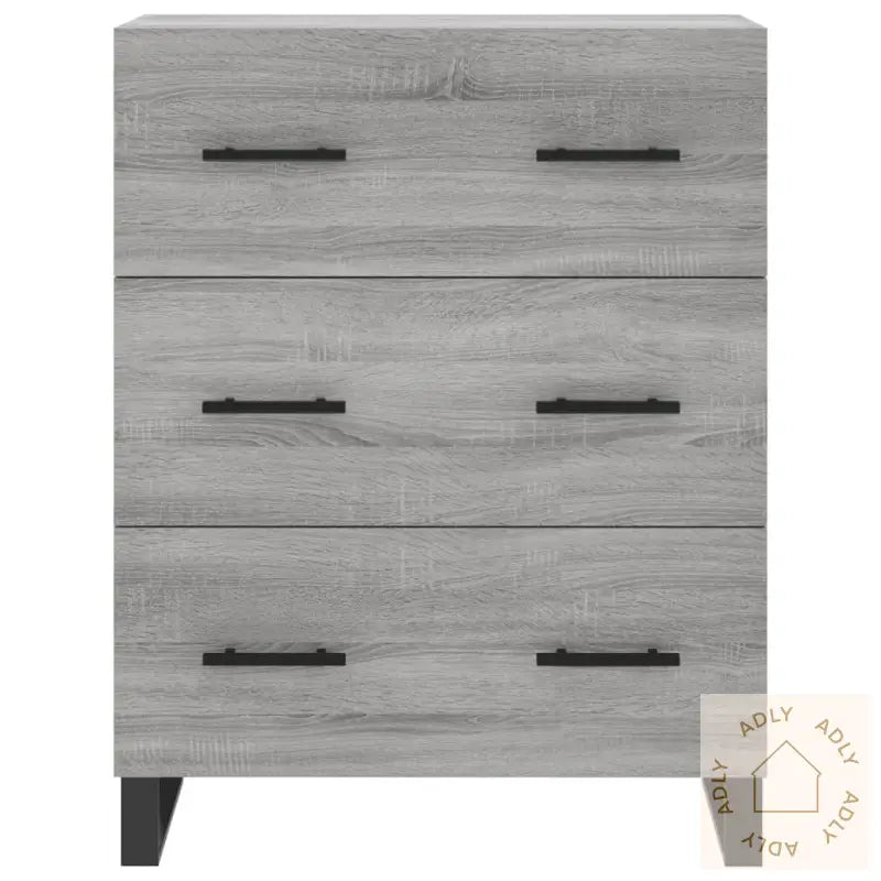 Highboard Grå Sonoma 69,5X34X180 Cm Konstruert Tre