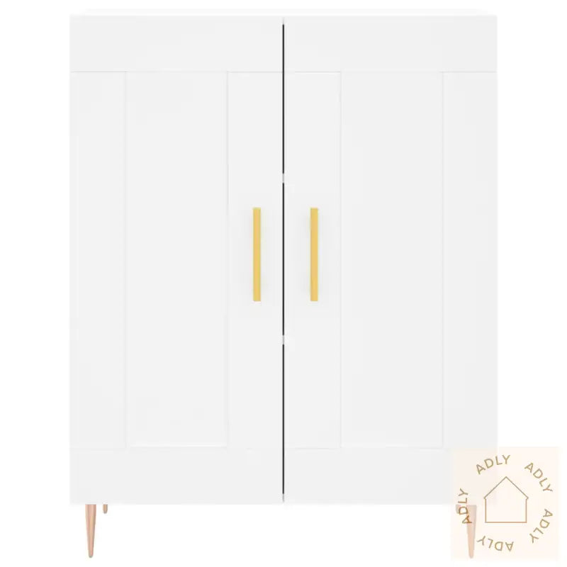 Highboard Hvit 69,5X34X180 Cm Konstruert Tre