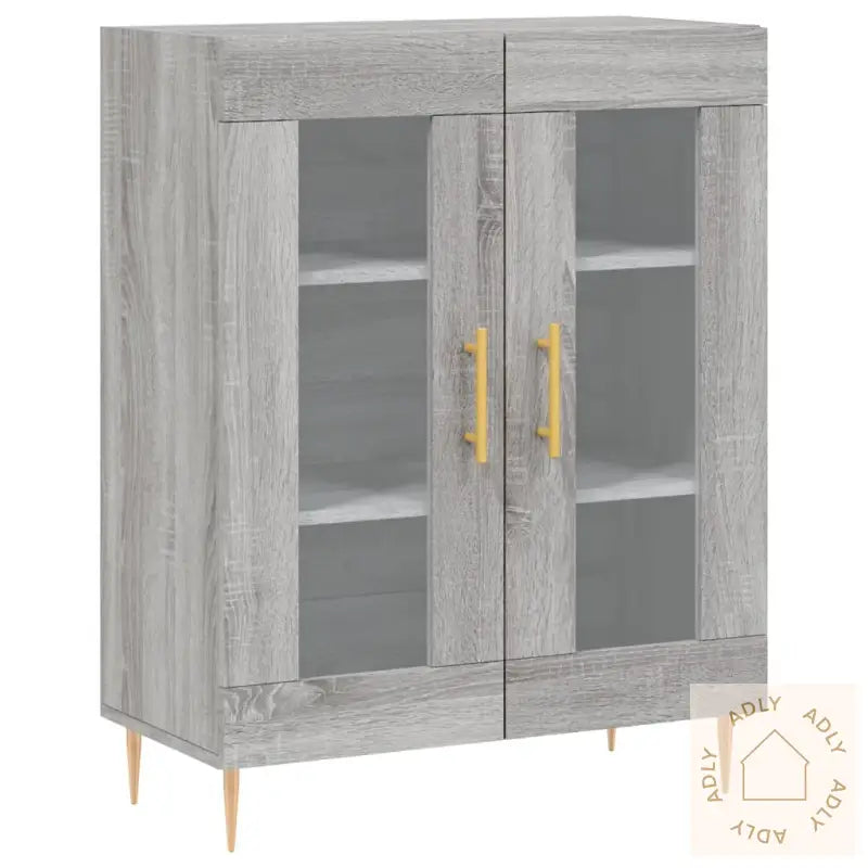 Highboard Grå Sonoma 69,5X34X180 Cm Konstruert Tre