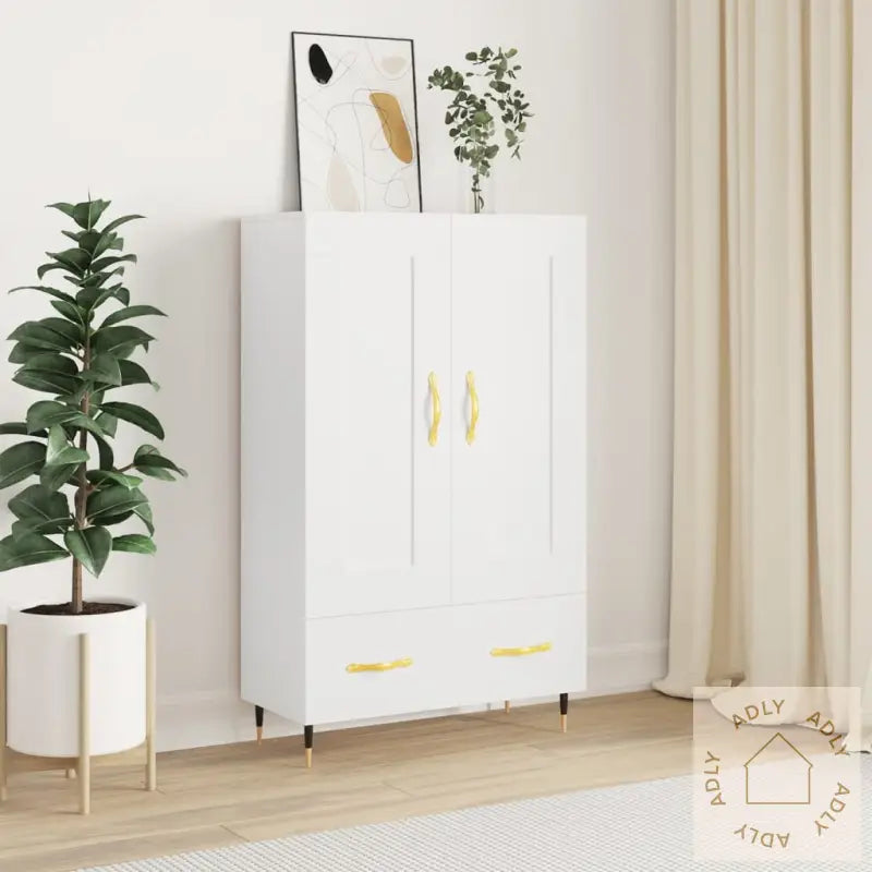 Highboard Hvit 69,5X31X115 Cm Konstruert Tre