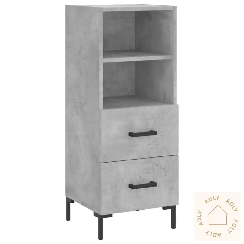 Highboard Betonggrå 34,5X34X180 Cm Konstruert Tre