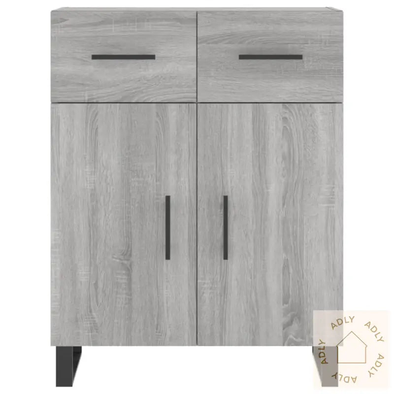 Highboard Grå Sonoma 69,5X34X180 Cm Konstruert Tre