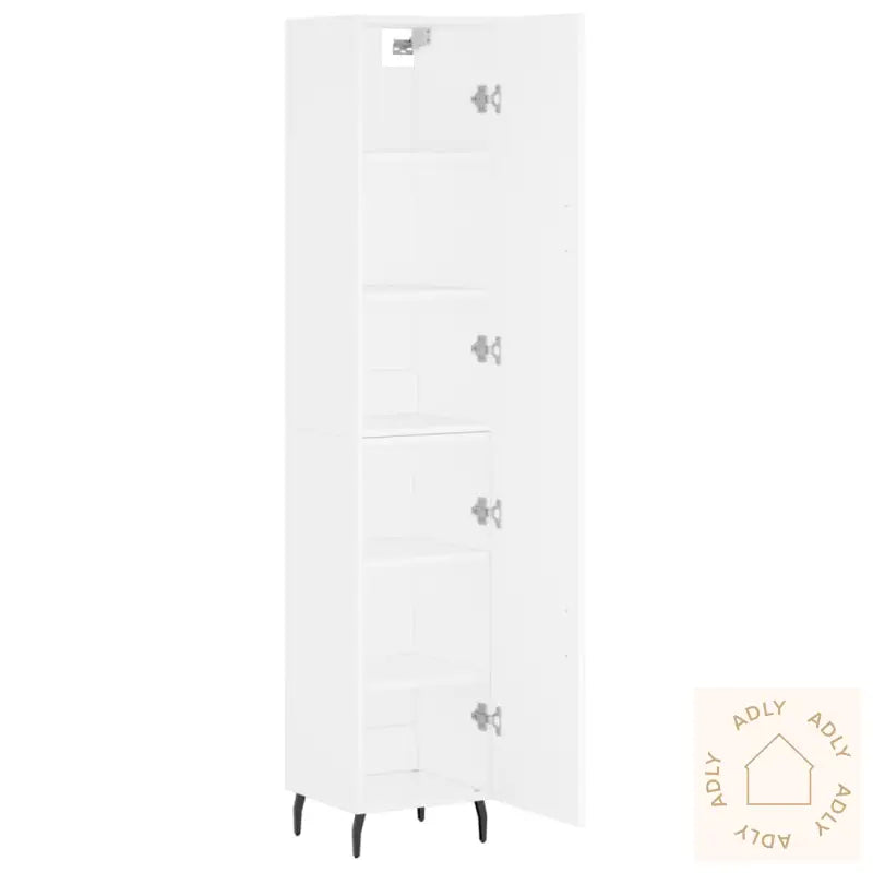 Highboard Hvit 34,5X34X180 Cm Konstruert Tre