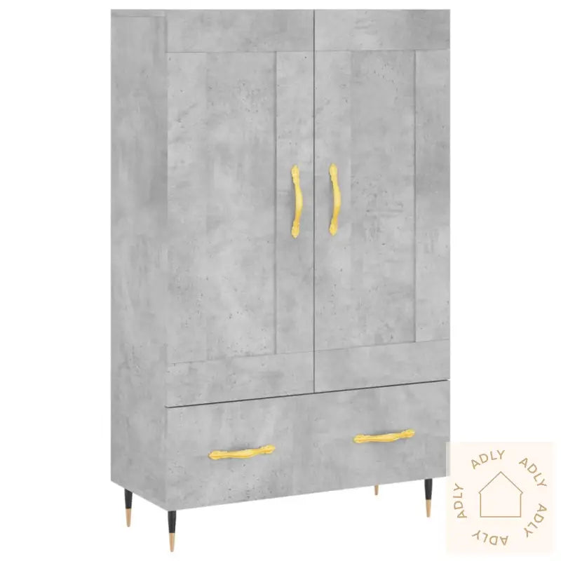 Highboard Betonggrå 69,5X31X115 Cm Konstruert Tre