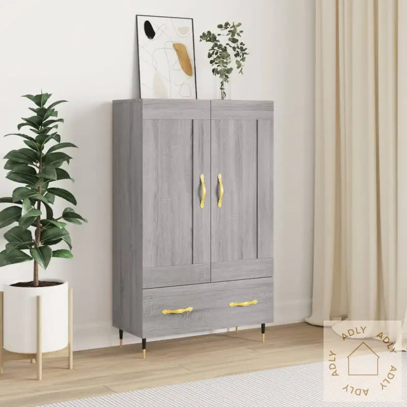 Highboard Grå Sonoma 69,5X31X115 Cm Konstruert Tre