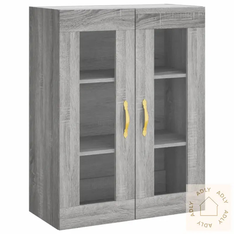 Highboard Grå Sonoma 69,5X34X180 Cm Konstruert Tre