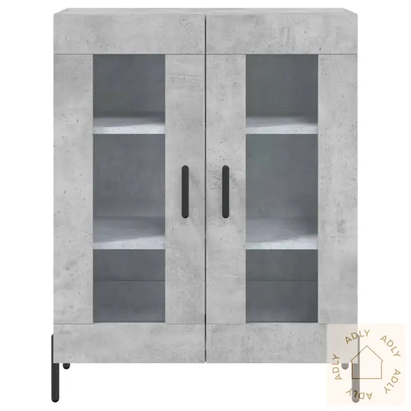 Highboard Betonggrå 69,5X34X180 Cm Konstruert Tre