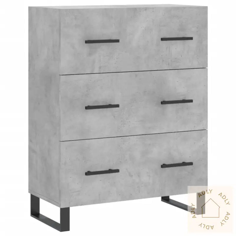 Highboard Betonggrå 69,5X34X180 Cm Konstruert Tre