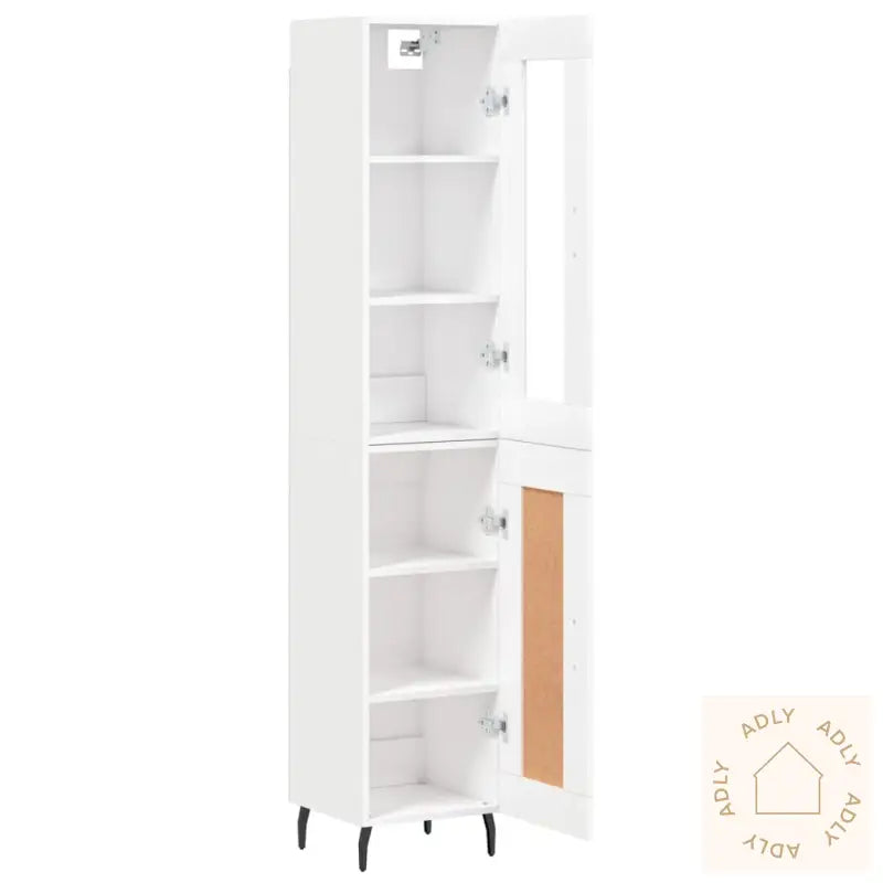 Highboard Hvit 34,5X34X180 Cm Konstruert Tre