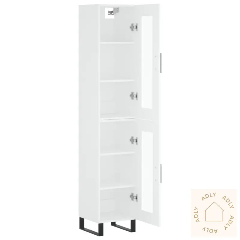 Highboard Hvit 34,5X34X180 Cm Konstruert Tre