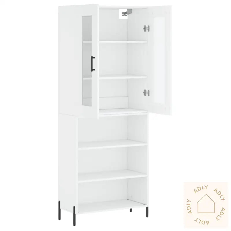 Highboard Hvit 69,5X34X180 Cm Konstruert Tre