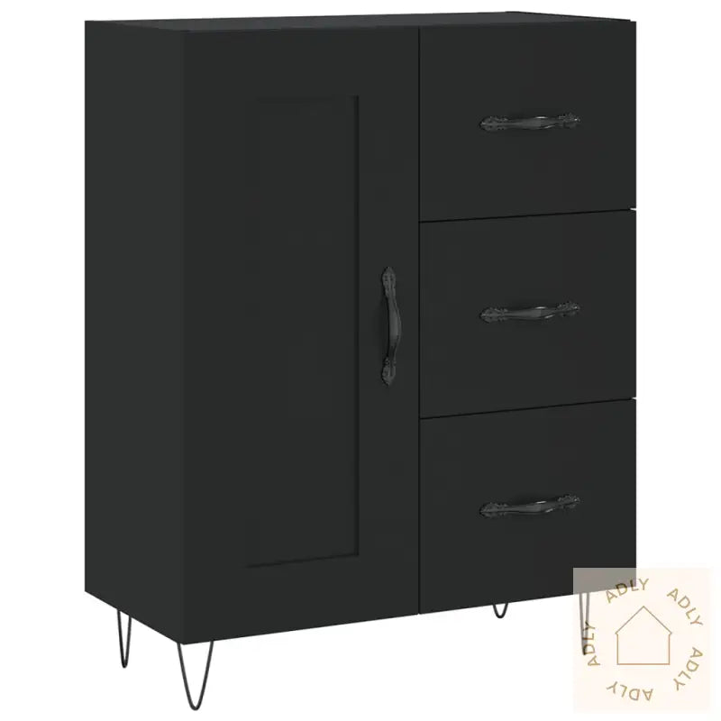 Highboard Svart 69,5X34X180 Cm Konstruert Tre